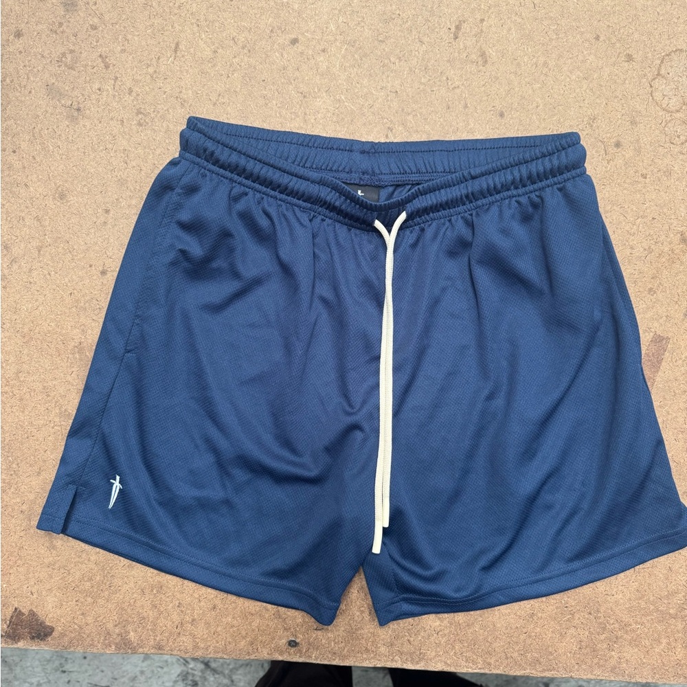 Ironwilled navy dagger mesh shorts